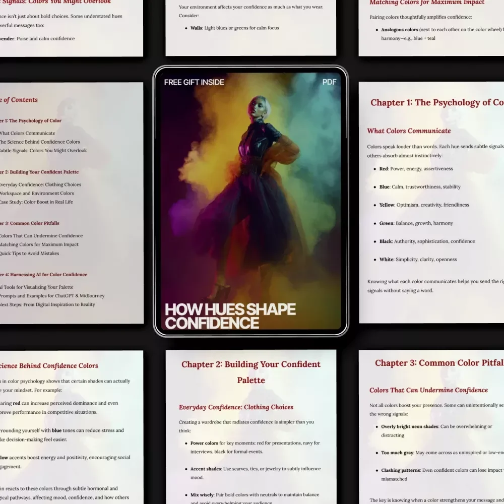 How Hues Shape Confidence – A Psychology of Color Guide | Discover What Colors Make People Feel Confident | Digital Download