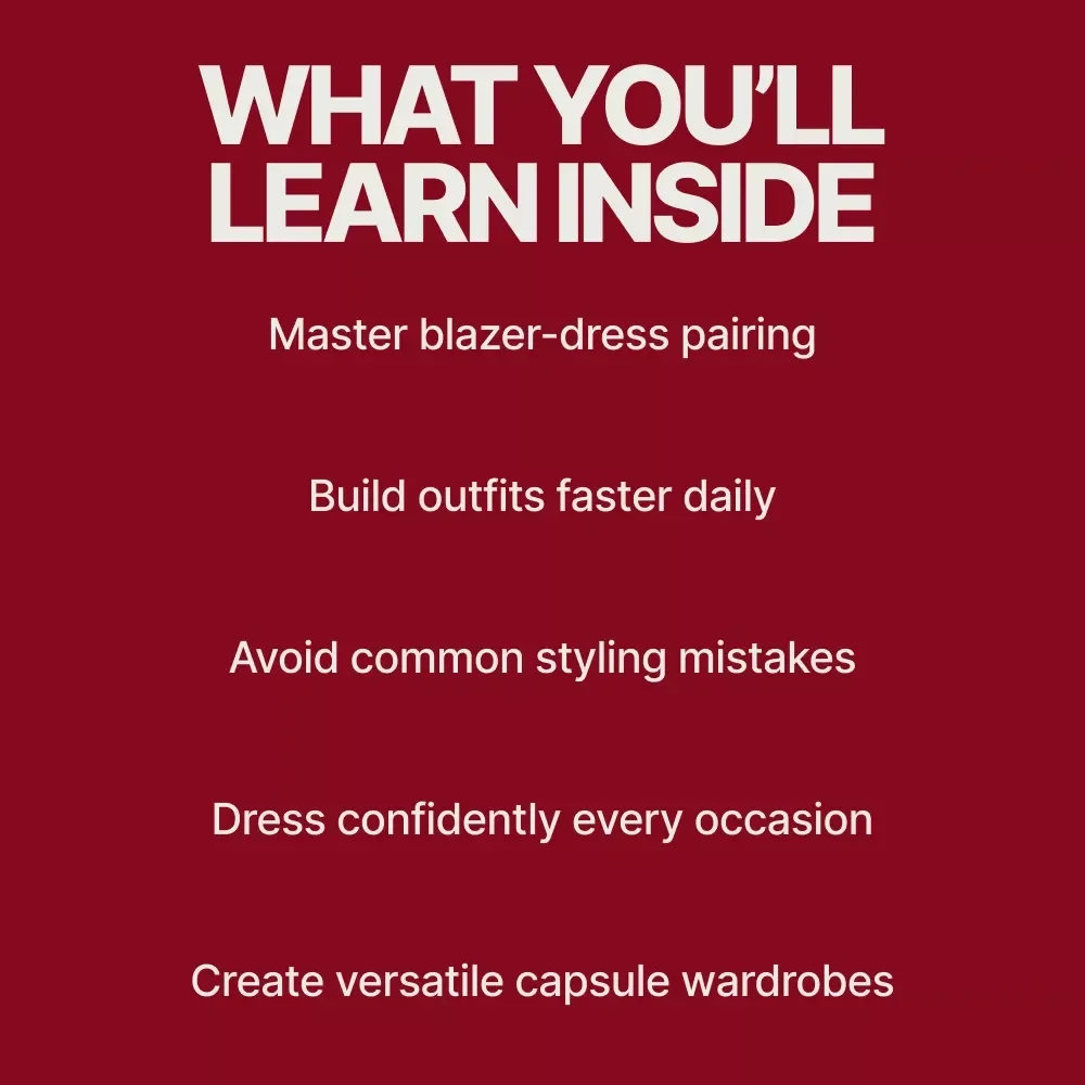 Effortless Elegance with Blazers and Dresses – Style Guide on how to style a blazer over a dress | Modern Outfit Planning Digital Download