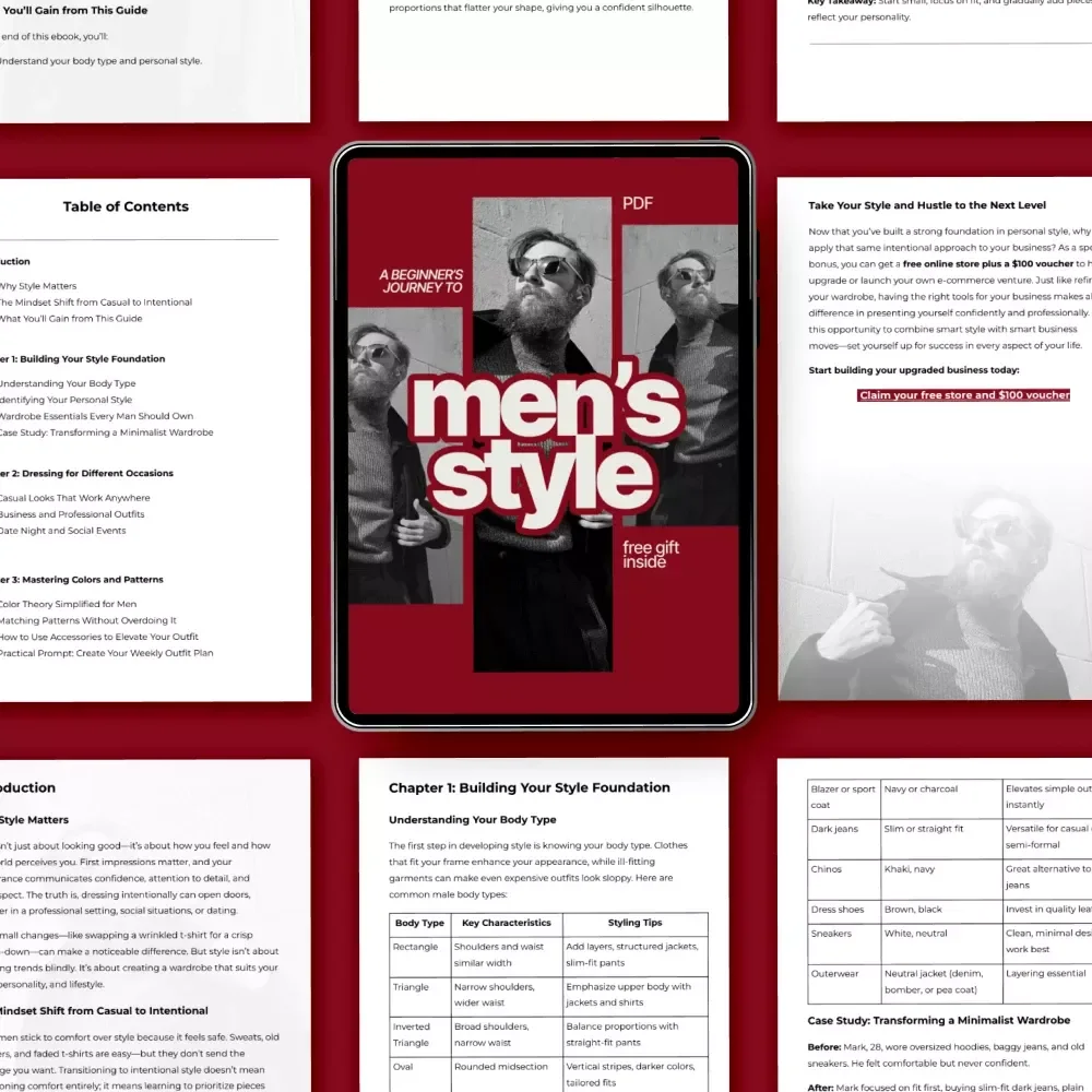 A Beginner’s Journey to Men’s Style – Men’s Style Tips for Beginners | Easy Fashion Guide Ebook for Modern Men