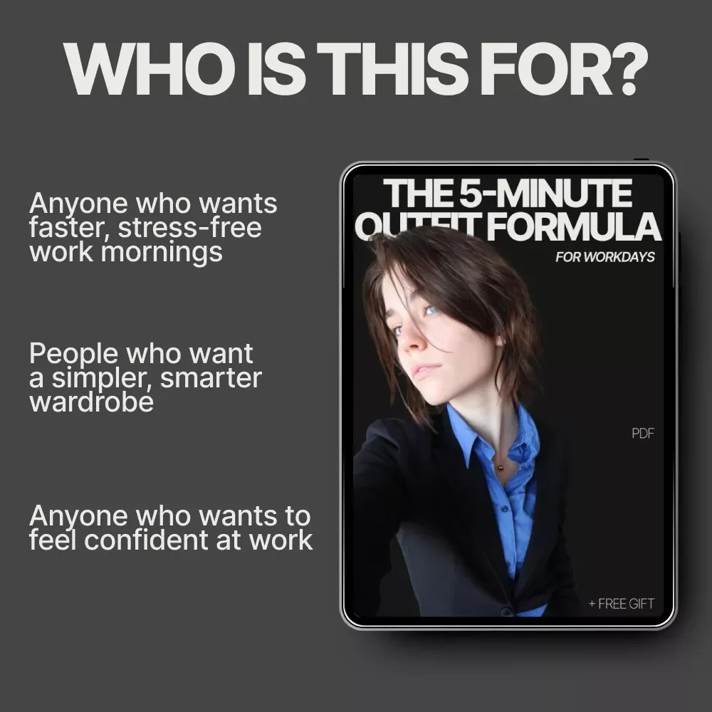 The 5-Minute Outfit Formula for Workdays – Work Capsule Wardrobe Guide, Office Outfit Planner, Morning Style Checklist, Digital Download