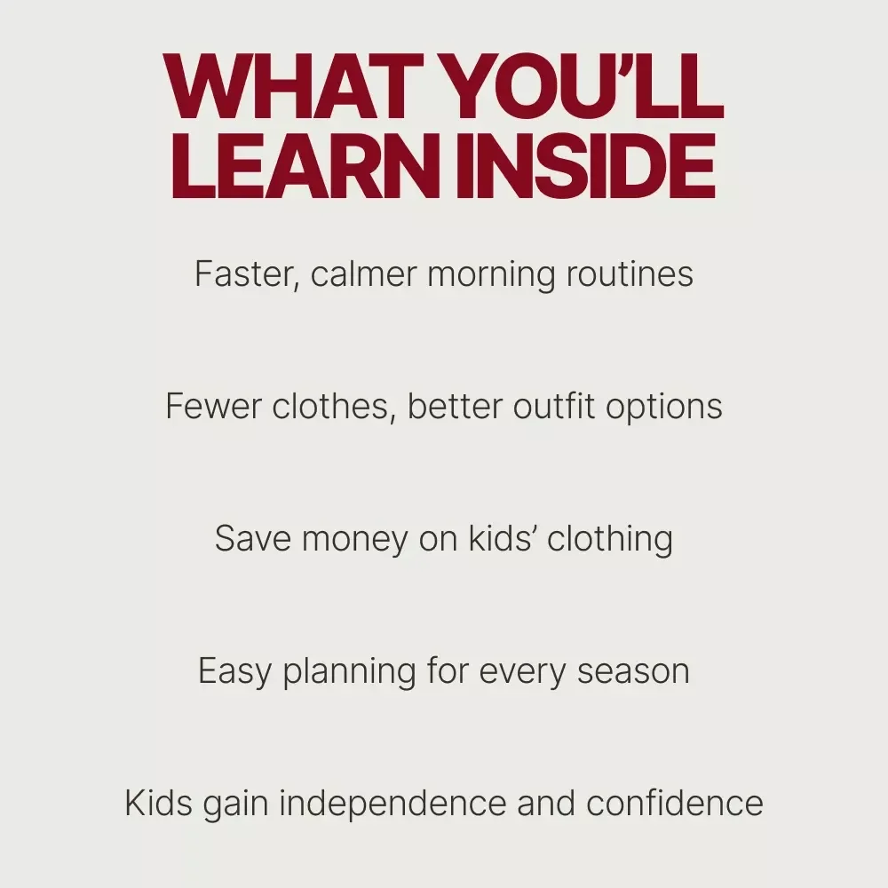 How to Plan Your Kid’s Capsule Closet | Kids Capsule Wardrobe Guide, Minimalist Kids Clothing Planner, Printable Checklist & Family Organization eBook