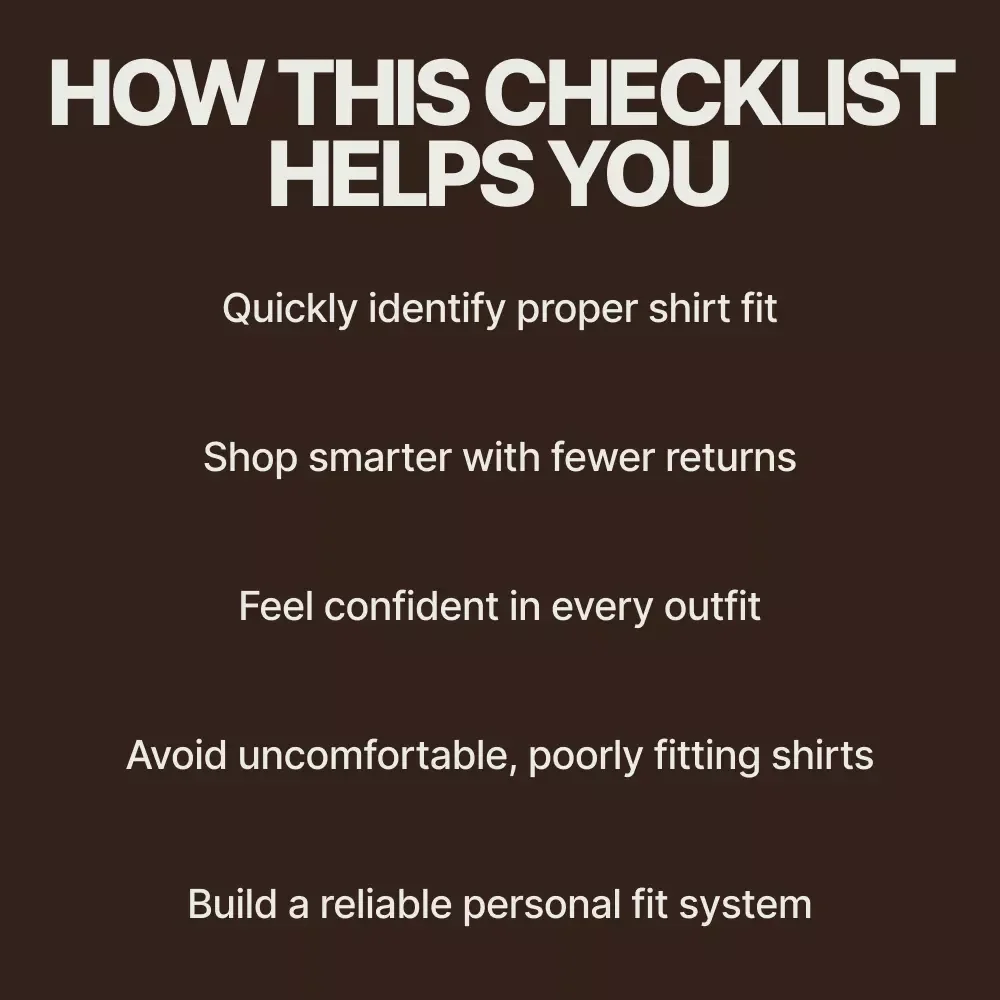 The Shirt Fit Checklist That Never Fails – How to Tell If a Shirt Fits Right | Digital Fit Guide & Printable Checklist for Perfect Shirt Sizing