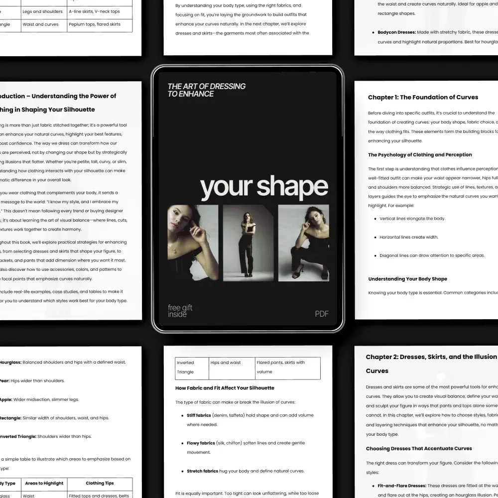 The Art of Dressing to Enhance Your Shape – Ebook Guide on How to Create Curves With Clothing, Body Shape Styling & Silhouette Secrets