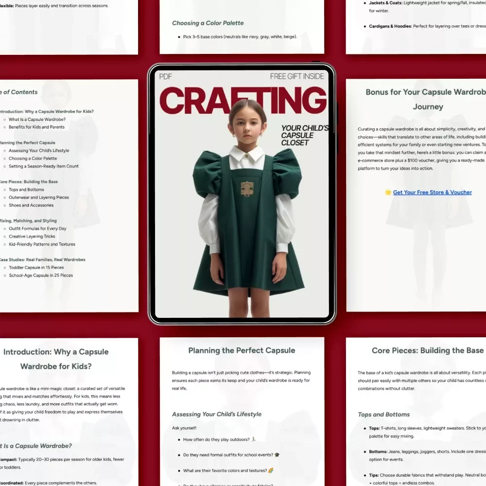 Crafting Your Child’s Capsule Closet – A Practical eBook Guide on how to make kid’s capsule wardrobe for Stress-Free Dressing