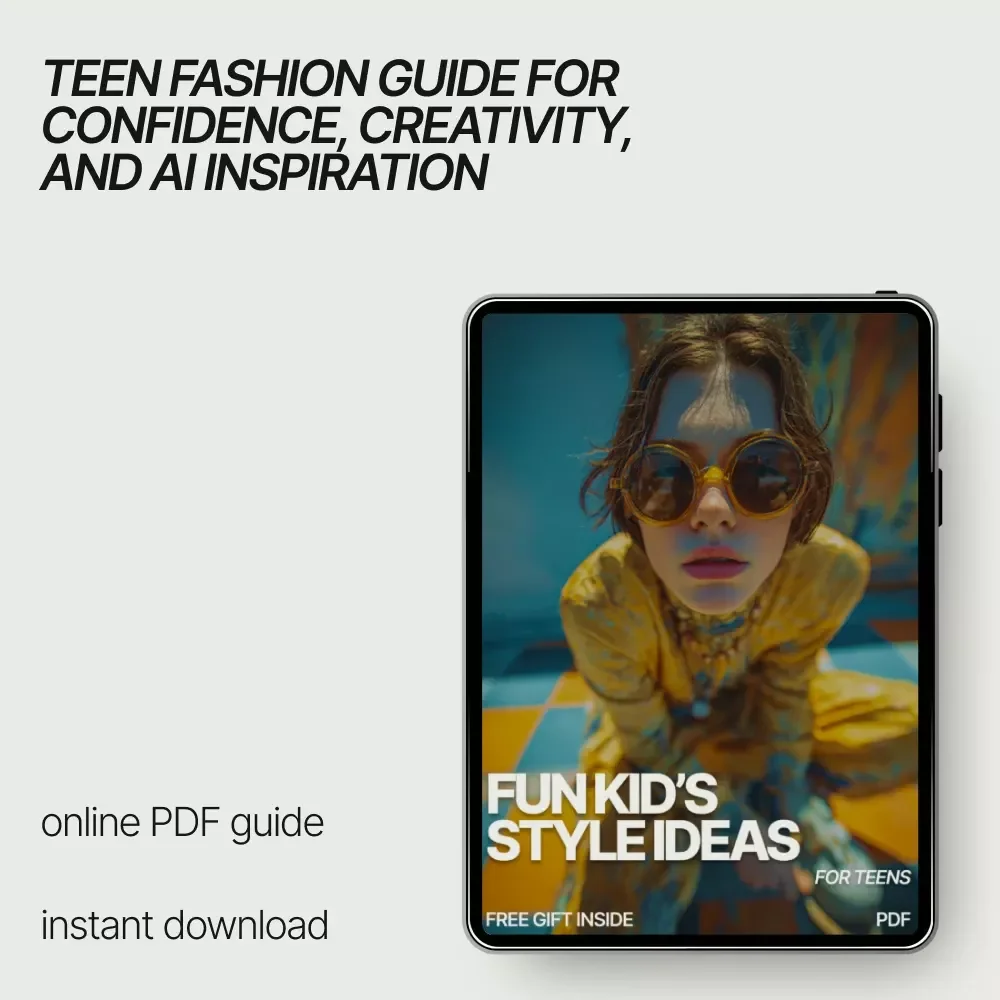 Fun Kid’s Style Ideas for Teens – Digital Download Teen Fashion Guide, eBook & Checklist with AI Outfit Inspiration