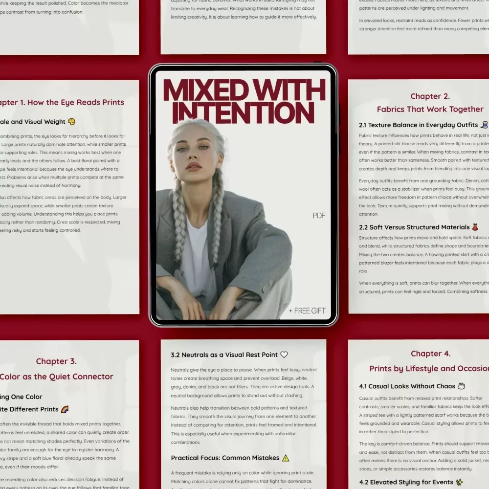 Mixed With Intention – eBook Guide on How to Combine Prints and Fabrics for Confident Everyday & Event Styling