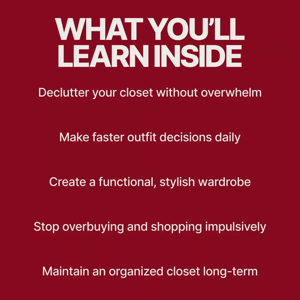 Closet Detox Mastery – How to Do a Closet Detox Effectively | Declutter Your Wardrobe eBook & Step-by-Step Closet Cleanse Guide