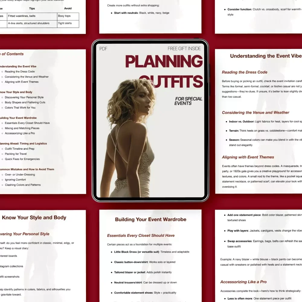Planning Outfits for Special Events – Ebook Guide on how to plan outfits for special events with Confidence, Style & Ease