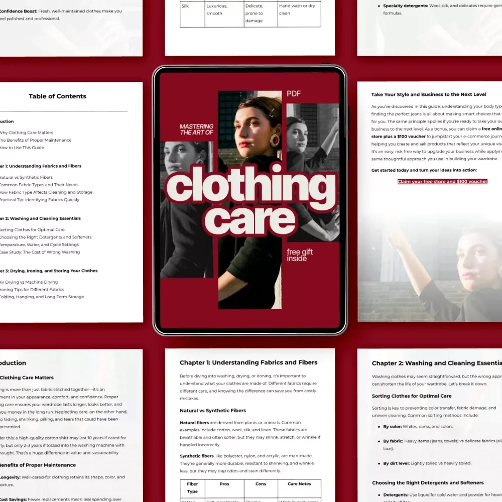 Mastering the Art of Clothing Care – A Complete Clothing Care Guide eBook for Washing, Stain Removal & Wardrobe Longevity