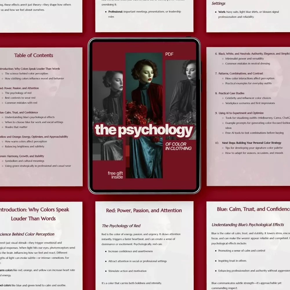 The Psychology of Color in Clothing | Practical Fashion Psychology Ebook Guide | Psychology of Color in Clothing