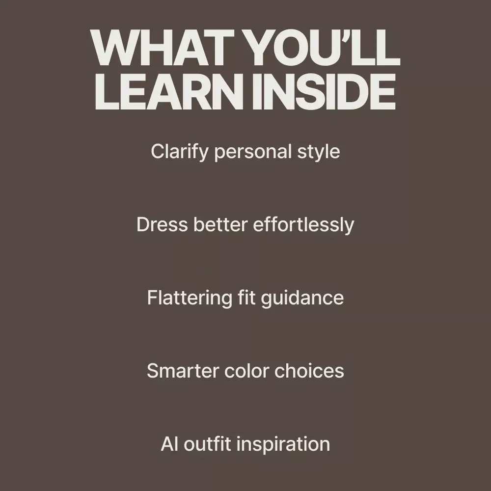 Confident Style Starts Here Ebook – A Complete Guide to Essential Pieces for Confident Style, Personal Wardrobe Building, Fit, Color & Modern Styling with AI