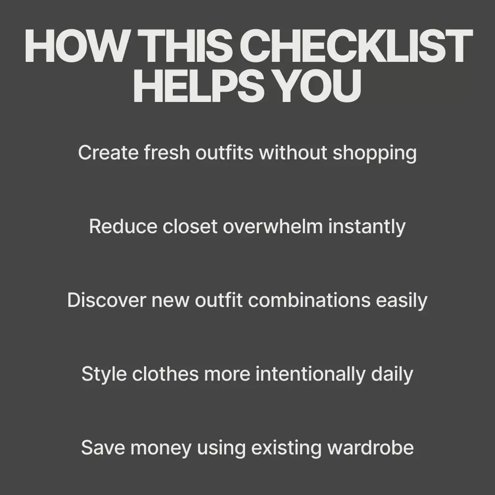 The Closet Remix Checklist Using What You Already Own – Digital Wardrobe Guide, Outfit Ideas, Closet Reset, Style Checklist Download