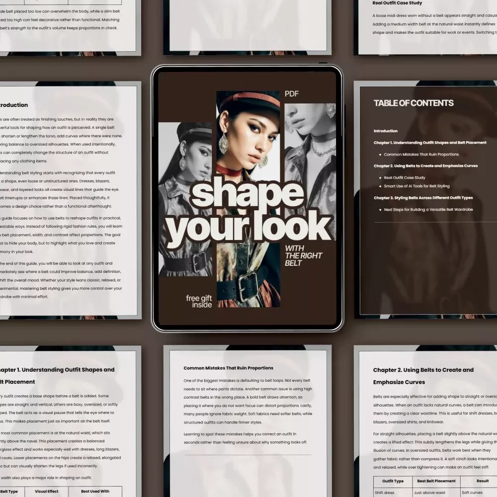 Shape Your Look with the Right Belt | Belt Styling Guide, Outfit Proportion Guide, Fashion eBook, Digital Download