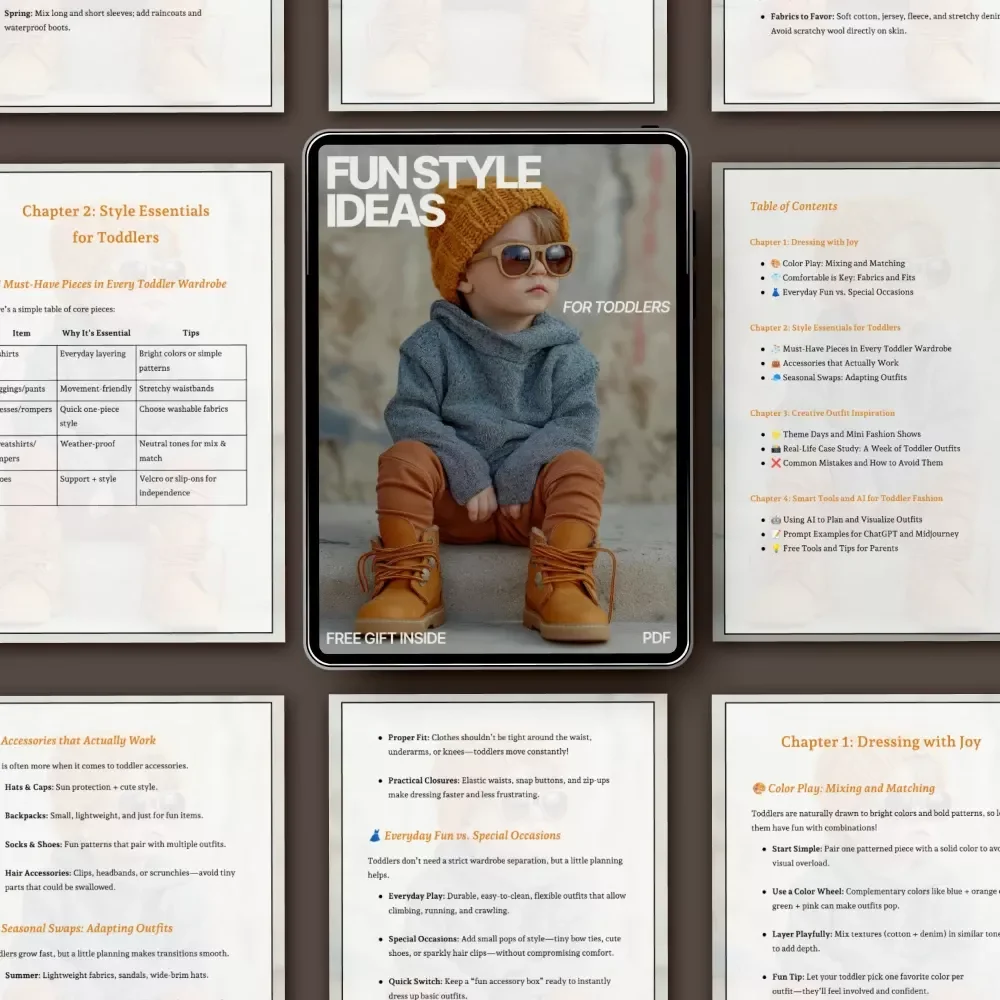 Fun Style Ideas for Toddlers – Toddler Fashion Guide eBook, Creative Outfit Planning for Parents, Digital Download
