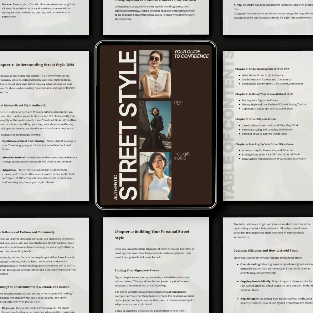Authentic Street Style: Your Guide to Confidence - Fashion Guide, eBook, and Street Style Checklist