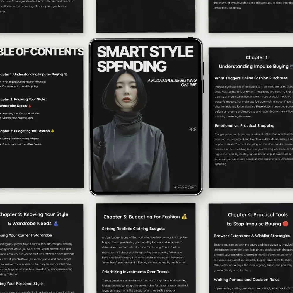 Smart Style Spending: Avoid Impulse Buying Online | Ebook Guide on How to Avoid Impulse Buying Clothes Online, Budget-Friendly Fashion & AI Shopping Tools