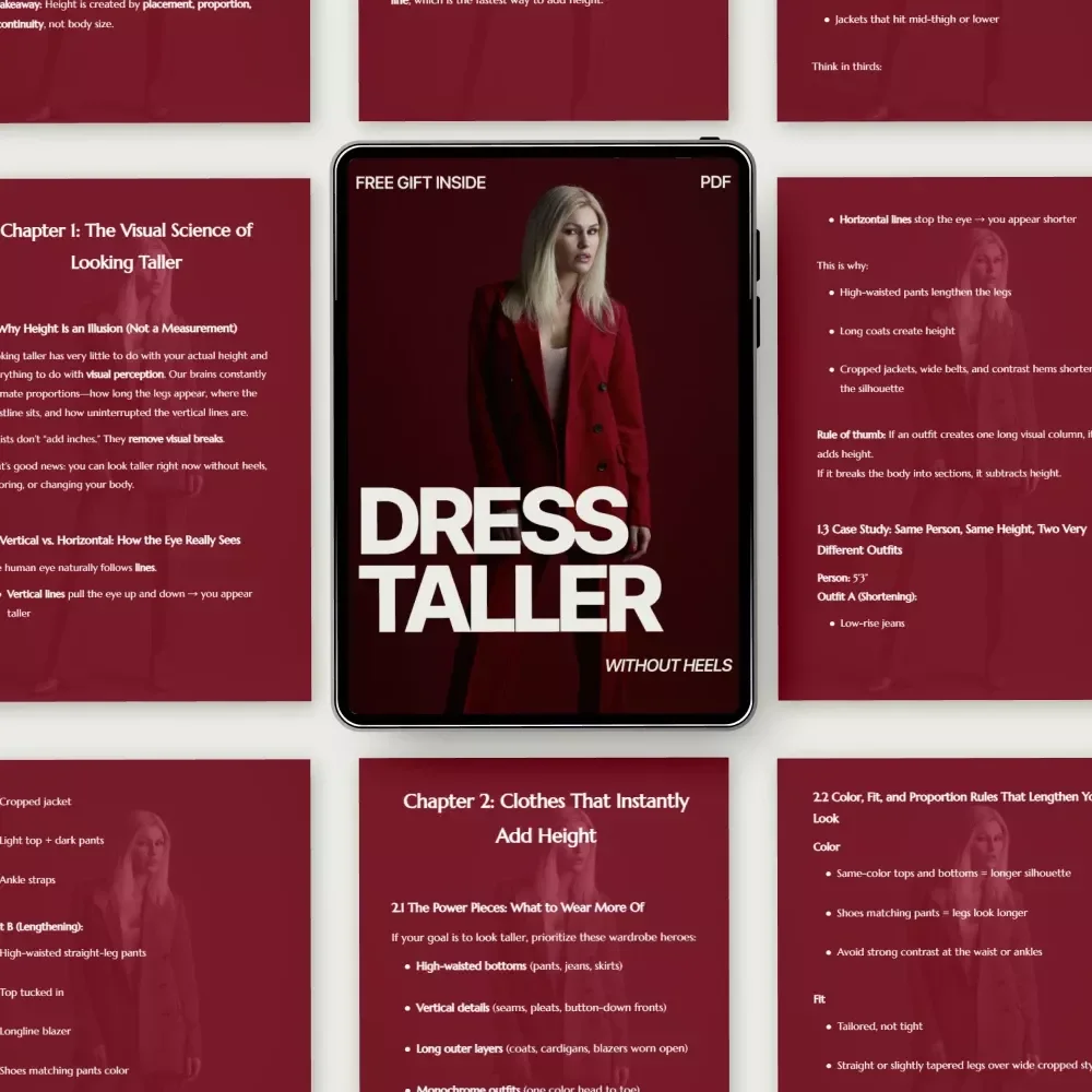 Dress Taller Without Heels – A Smart Style Guide on what clothes make me look taller, Visual Styling Rules & Outfit Formulas