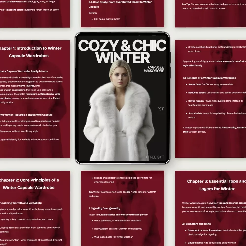 Cozy & Chic Winter Capsule Wardrobe | Winter Capsule Wardrobe eBook Guide | What Pieces Make a Winter Capsule Wardrobe | Minimalist Cold Weather Style