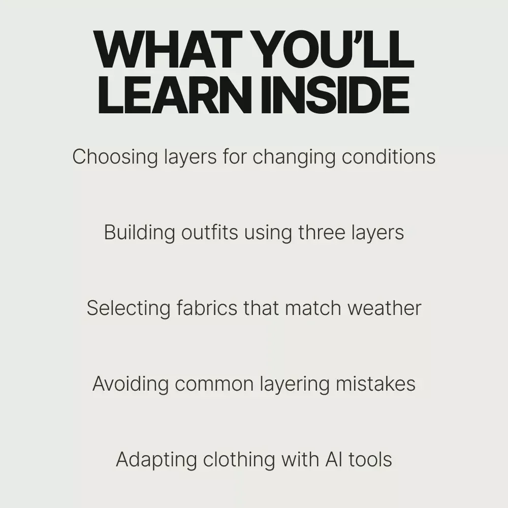 Clothing Layers for Changing Weather | Ebook Guide Explaining what clothing layers work for changing weather for Travel, Hiking & Everyday Life