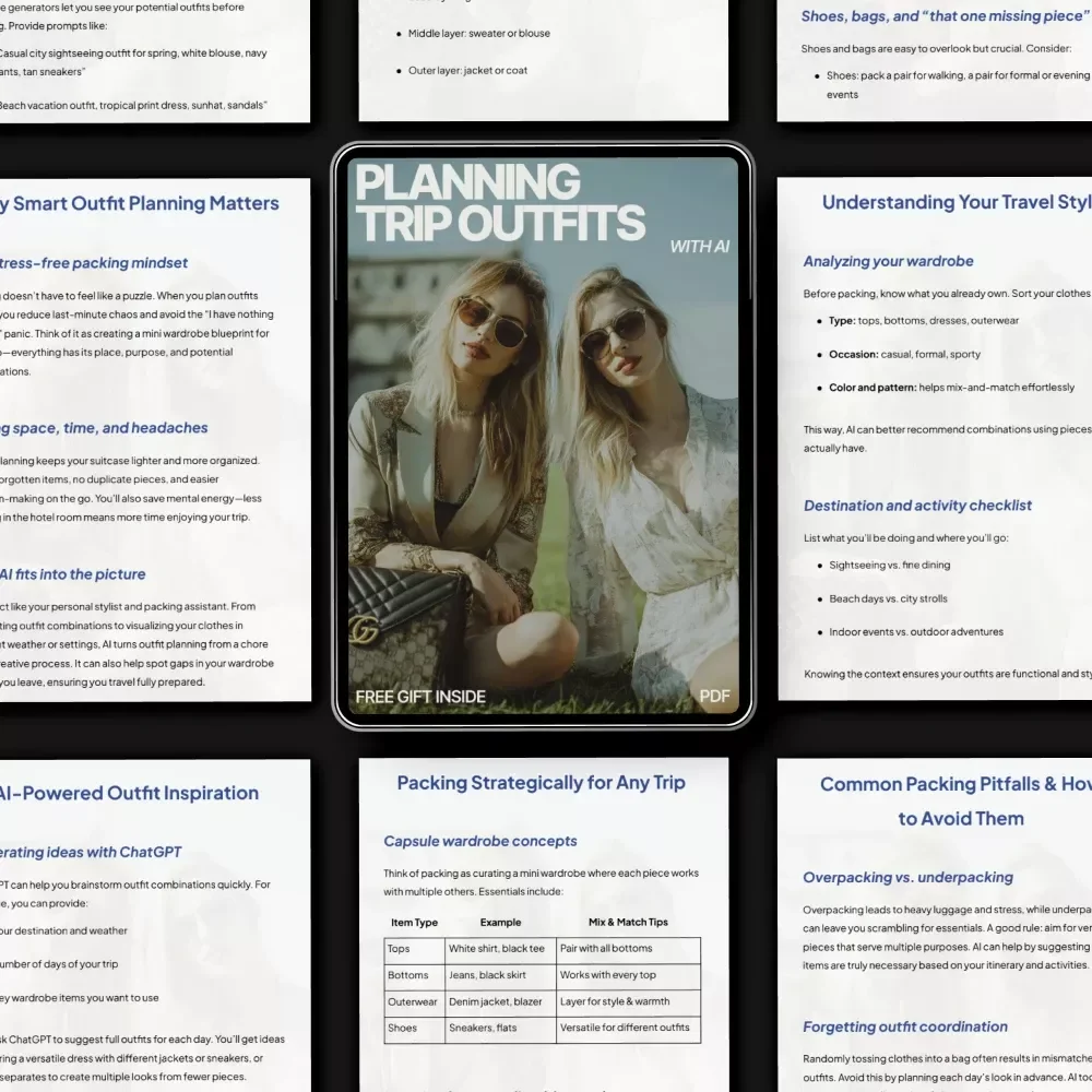 Planning Trip Outfits with AI – How to Plan Outfits for Trips with AI | Smart Packing, Capsule Wardrobes & Stress-Free Travel Style eBook