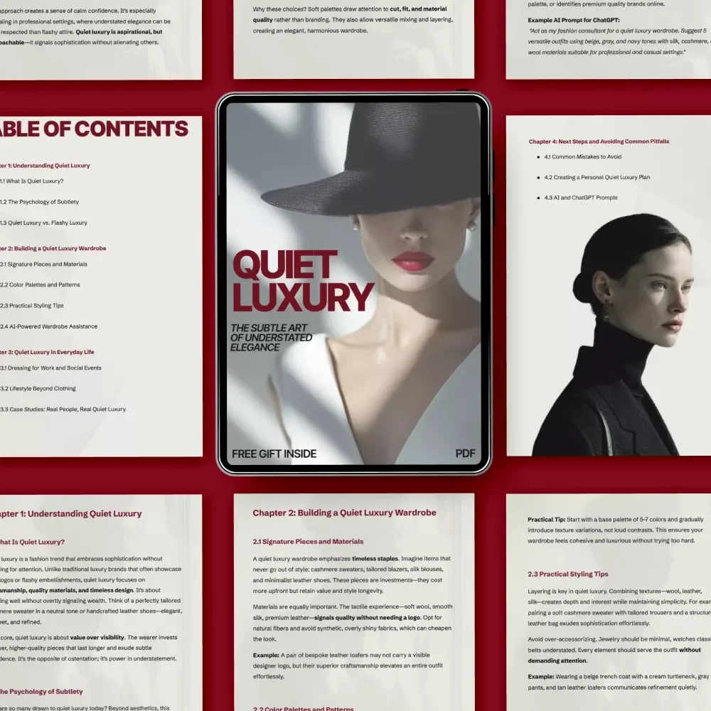Quiet Luxury: The Subtle Art of Understated Elegance – A Modern Style Guide | quiet luxury style trend explained | Minimalist Wardrobe & Lifestyle Digital Download