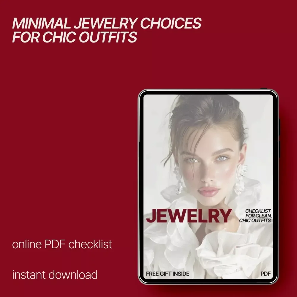 Jewelry Checklist for Clean, Chic Outfits – Minimal Jewelry Guide | What Jewelry Goes With Minimal Outfits | Effortless Everyday Style Digital Checklist