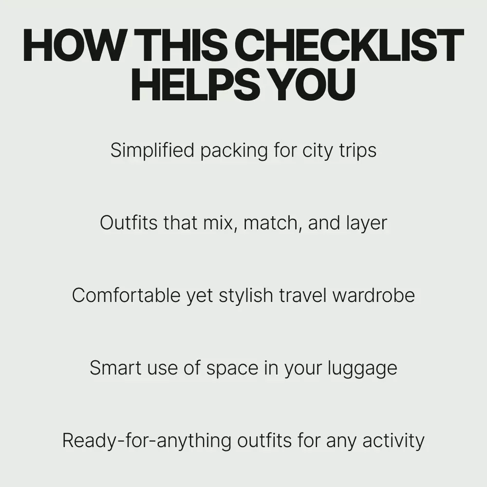 The City Travel Outfit Packing Checklist That Always Works - A Smart Guide for City Travel Outfits