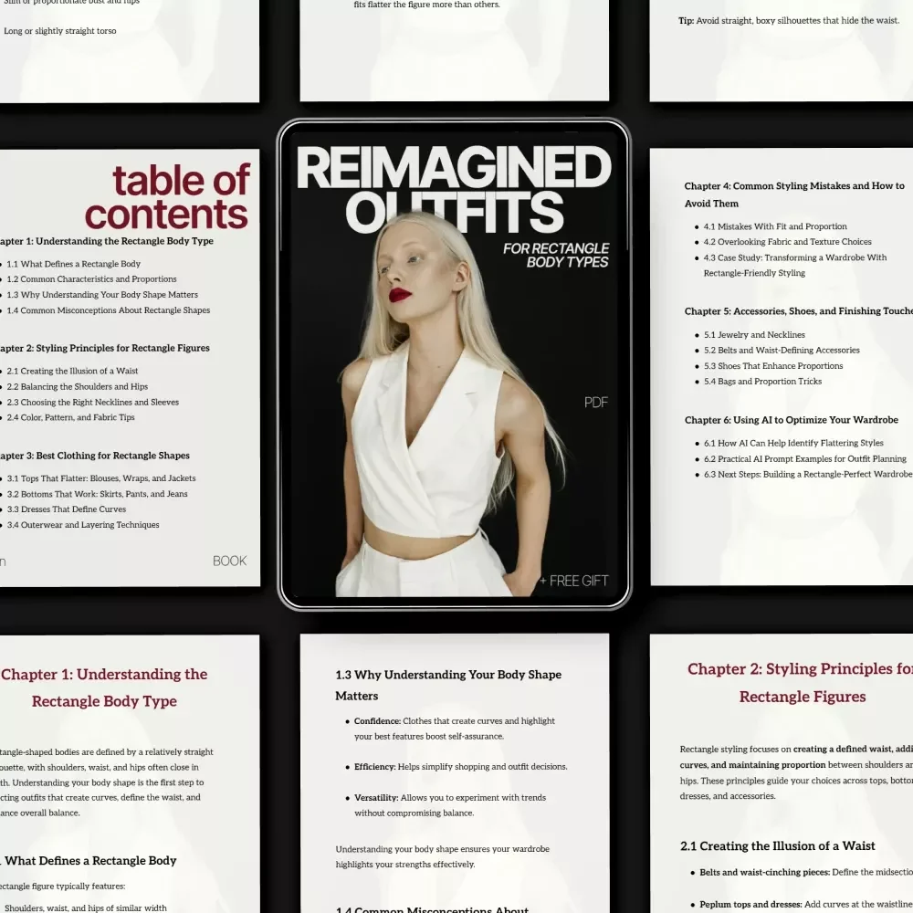 Reimagined Outfits for Rectangle Body Types – Style Guide eBook | What Outfits Work for Rectangle Body Type | Flattering Wardrobe Blueprint