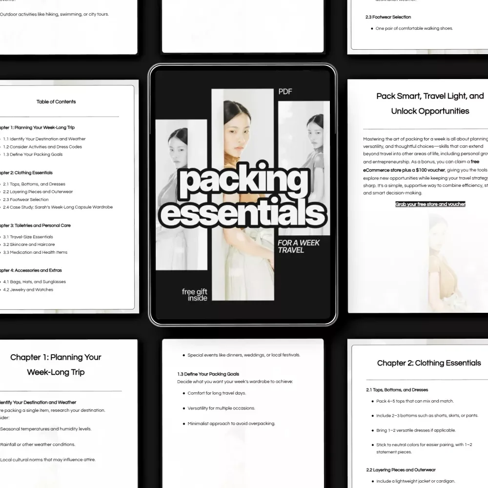 Packing Essentials for a Week Travel: Ultimate eBook Guide on What to Pack for a Week