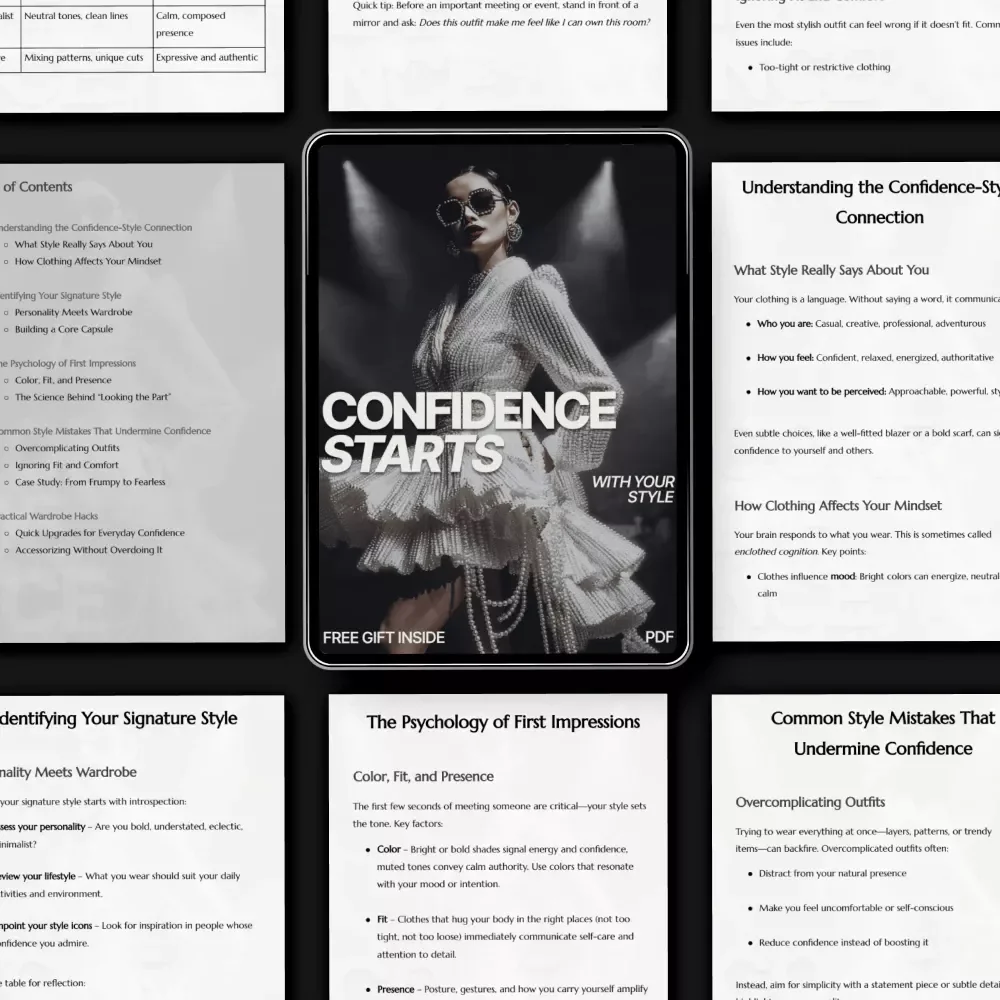 Confidence Starts With Your Style | eBook Explaining why style makes people feel more confident | Build Confidence Through Personal Style & Smart Wardrobe Choices