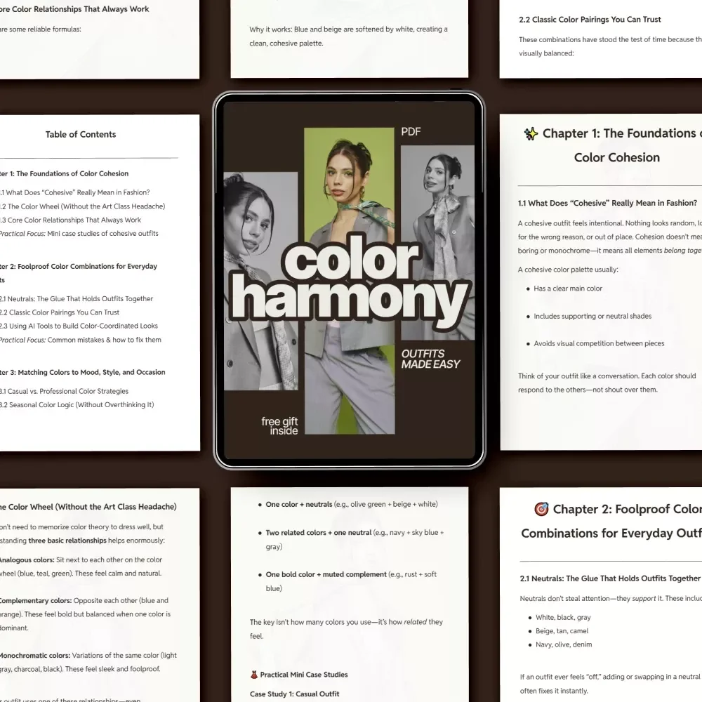 Color Harmony Outfits Made Easy – A Practical Style Guide on Which Colors Make Outfits Look Cohesive for Everyday Dressing