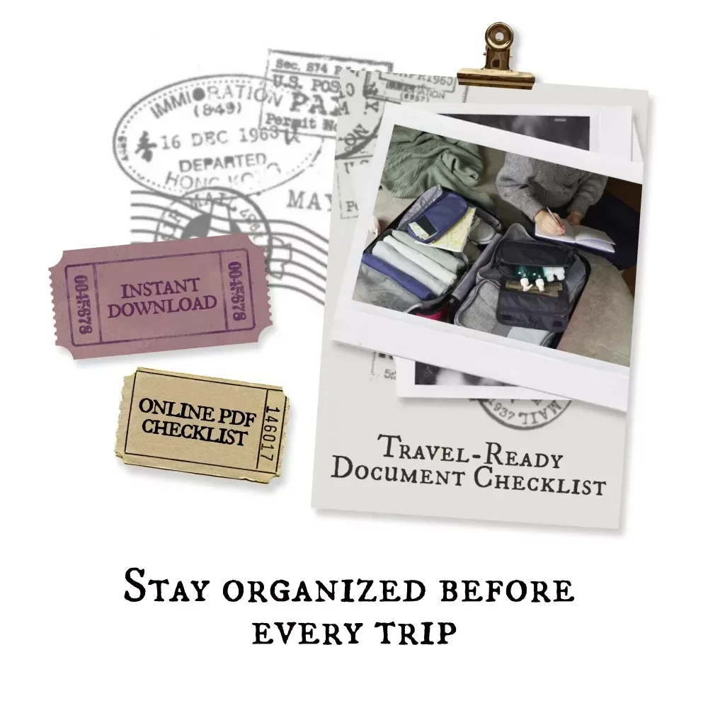Travel-Ready Document Checklist | Printable and Digital Travel Organizer | Essential Document Checklist Before You Travel | Stress-Free Packing and Planning Guide