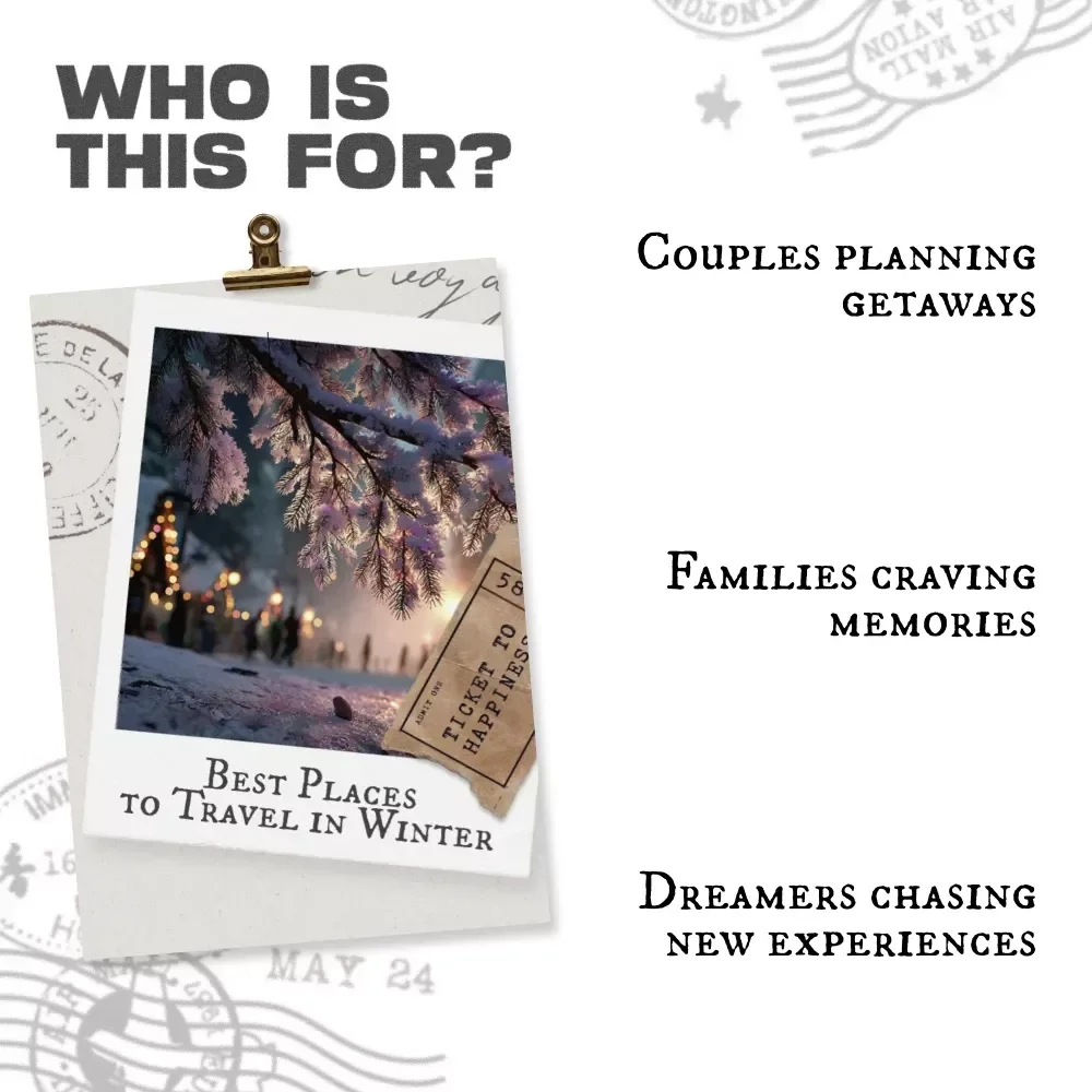 Best Places to Travel in Winter | Digital eBook | Discover Dreamy Destinations, Warm Escapes & Budget Travel Hacks | Perfect Guide for Winter Wanderlust