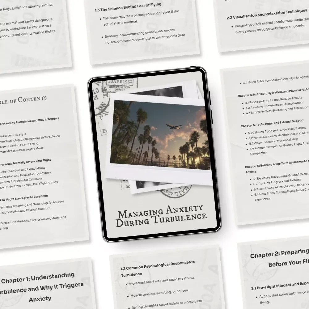 Managing Anxiety During Turbulence | eBook for Nervous Flyers | Calm Flight Strategies, Mindset Tools & Breathing Exercises for Managing Anxiety During Turbulence