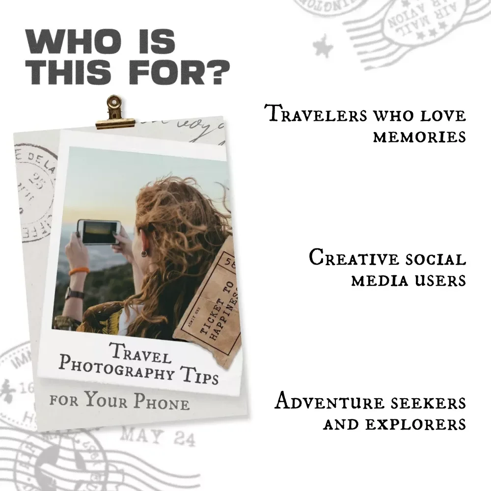 Travel Photography Tips for Your Phone | Digital Checklist for Stunning Mobile Travel Photos | Easy Photography Guide for Capturing Beautiful Travel Memories