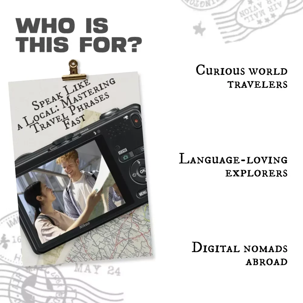 Speak Like a Local: Mastering Travel Phrases Fast | Digital eBook for Learning Basic Phrases in a New Language | Easy Travel Communication Guide for Confident Explorers