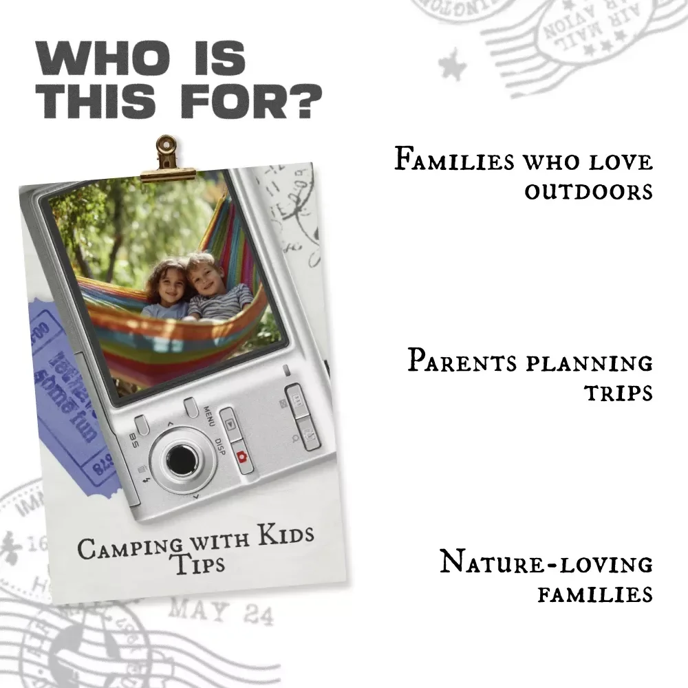 Camping with Kids Tips | Digital eBook for Families and Outdoor Adventures | Practical Camping with Kids Tips and Activities | Fun Family Guide for Safe and Memorable Trips