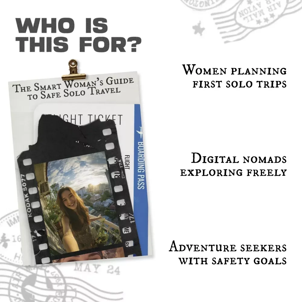 The Smart Woman’s Guide to Safe Solo Travel | eBook for Confident Independent Women | Solo Travel for Women Safety Tips, Packing, Digital Security & Confidence on the Road