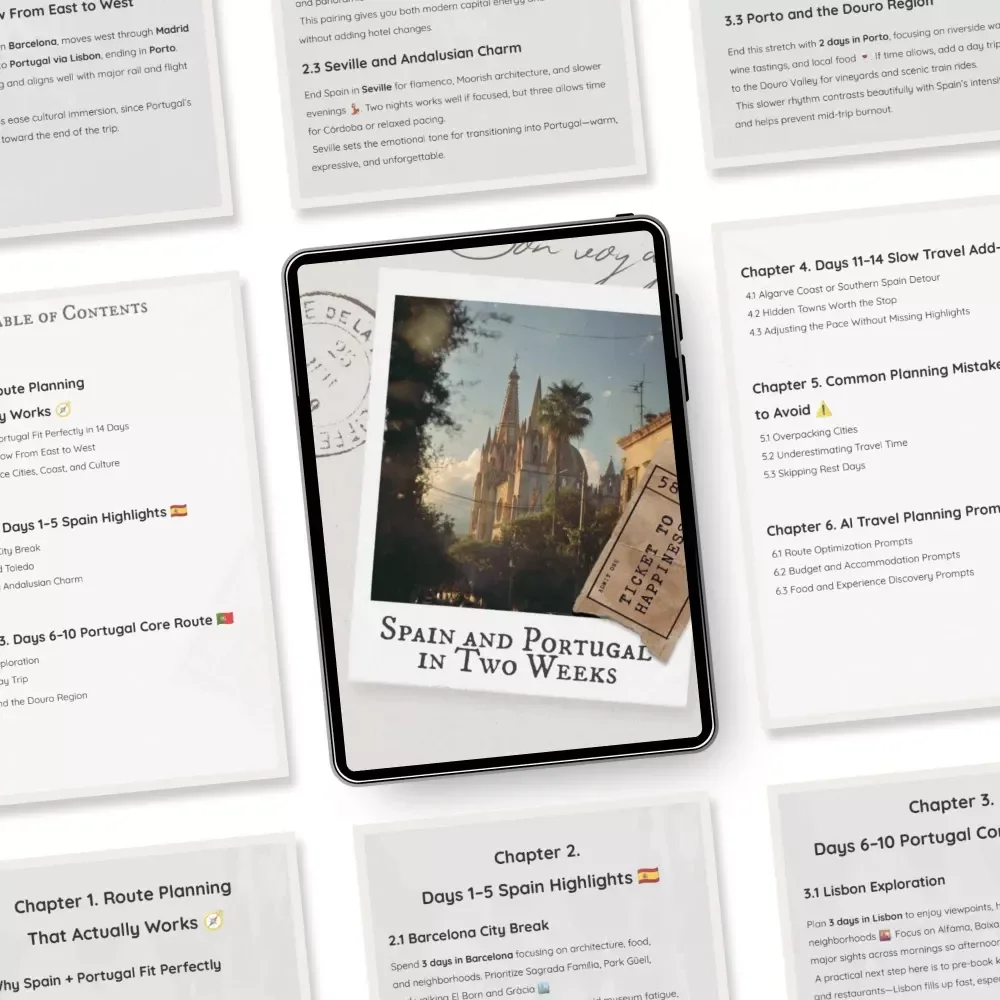 Spain and Portugal in Two Weeks | Digital Travel eBook | Complete Spain and Portugal Itinerary Two Weeks Guide for Routes, Tips, and Smart Planning