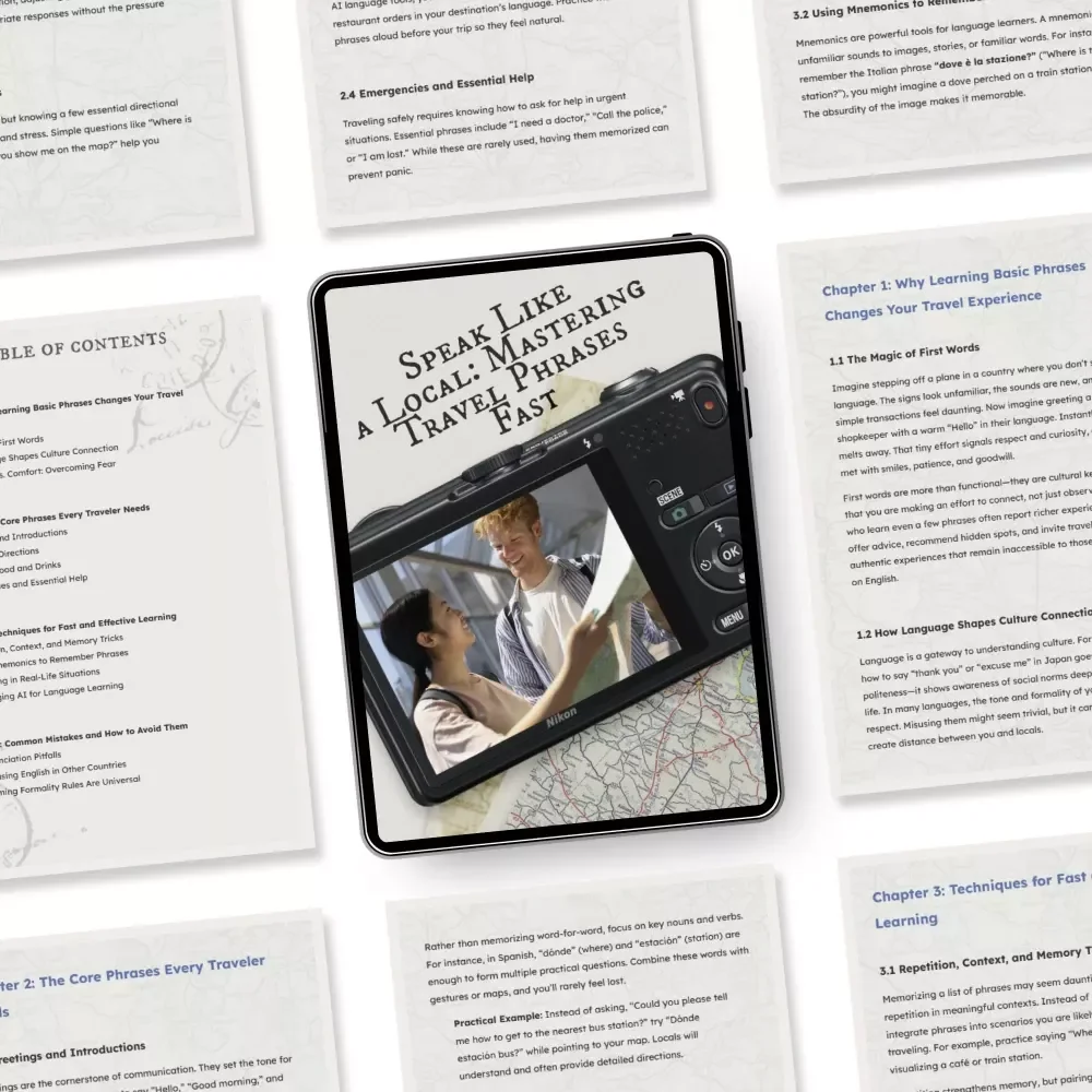 Speak Like a Local: Mastering Travel Phrases Fast | Digital eBook for Learning Basic Phrases in a New Language | Easy Travel Communication Guide for Confident Explorers