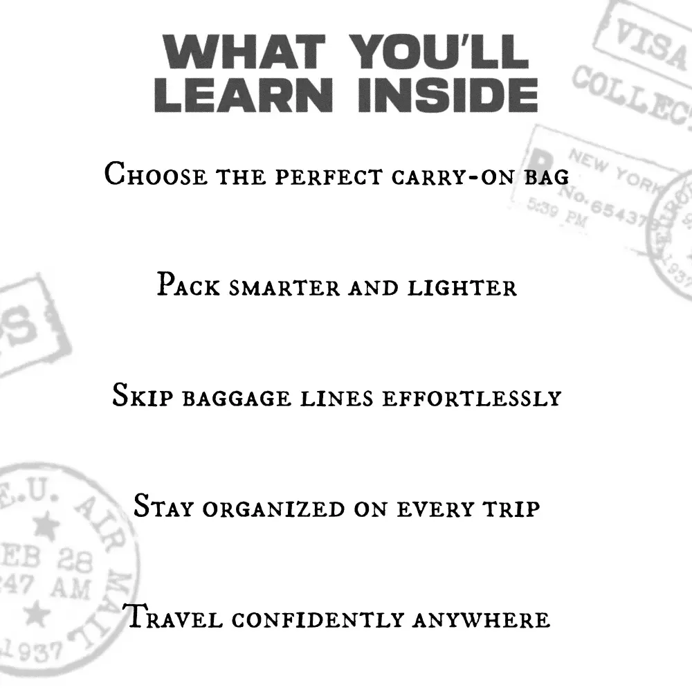 Carry-On Conqueror: The Smart Guide to Traveling Light | Digital eBook for Minimalist Travelers | Learn How to Travel with Carry On Only and Master Packing Like a Pro