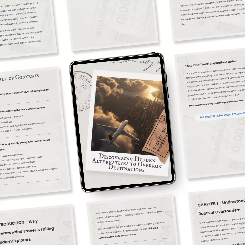 Hidden Alternatives to Overrun Destinations – eBook Guide on How to Find Overcrowded Destinations Alternatives for Crowd-Free Travel