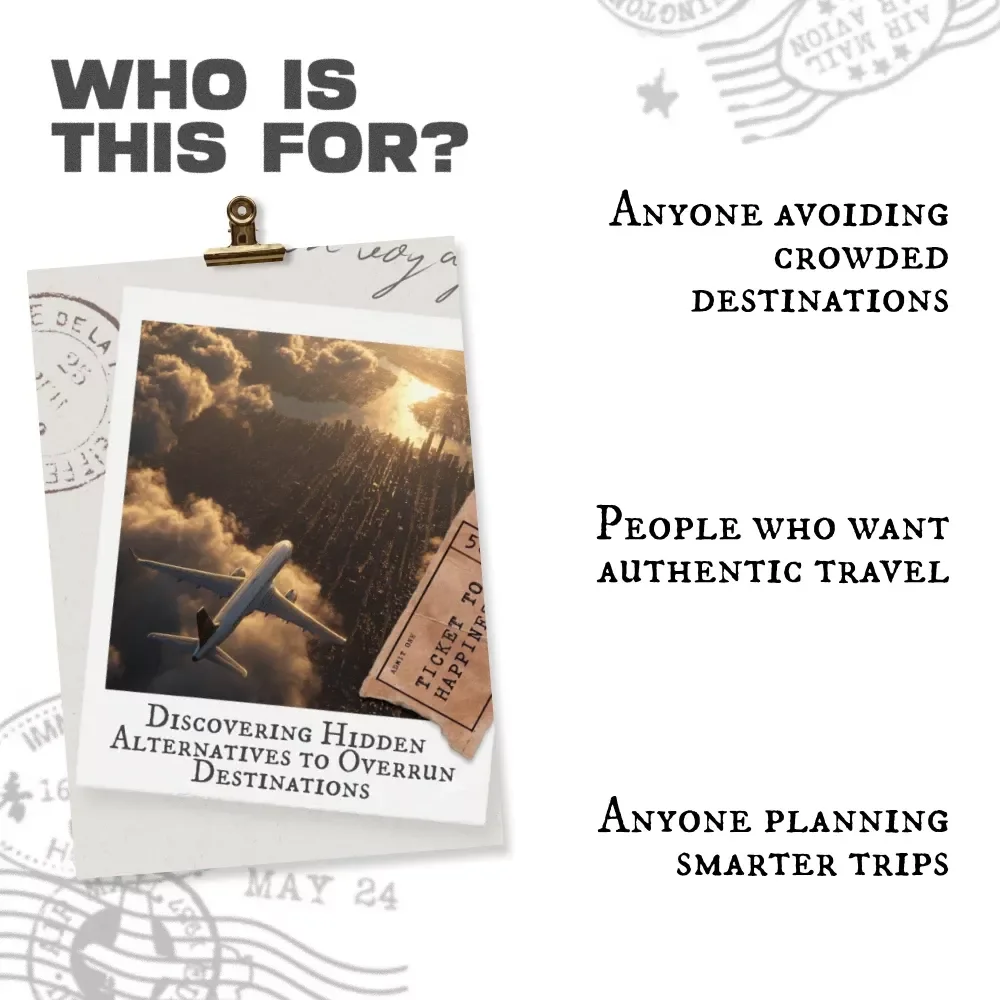 Hidden Alternatives to Overrun Destinations – eBook Guide on How to Find Overcrowded Destinations Alternatives for Crowd-Free Travel