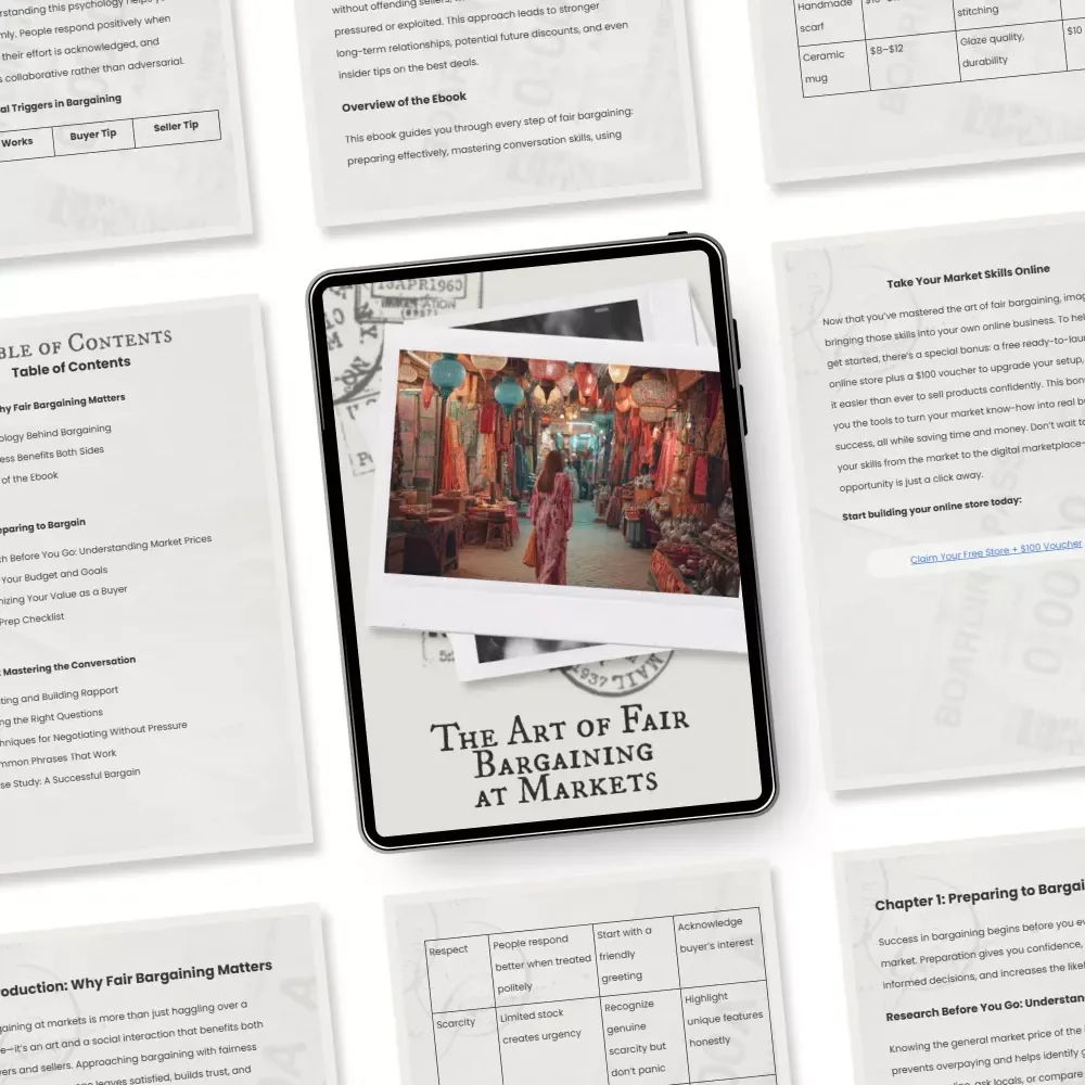 The Art of Fair Bargaining at Markets | Ebook Guide for Confident, Fair & Ethical Negotiation | Learn bargaining at markets how to do it fairly