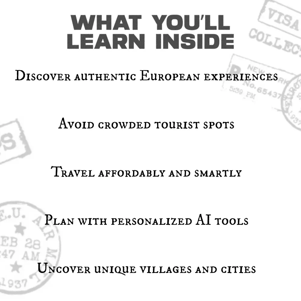 Secret Corners of Europe: Hidden Gems and Less Touristy Destinations Guide