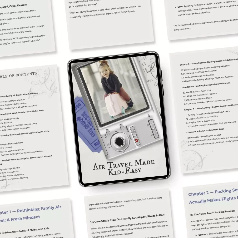 Air Travel Made Kid-Easy | Family Travel eBook for Parents | Smart Family Travel Hacks for Flying with Kids | Stress-Free Flights and Packing Tips