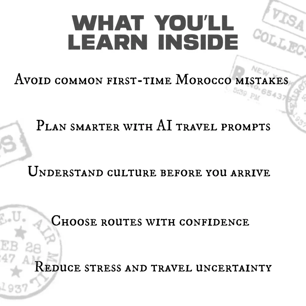 First Steps in Morocco | First-Time Morocco Travel Guide eBook | Safe Planning, Marrakech, Fes & Desert Trips | Digital Download
