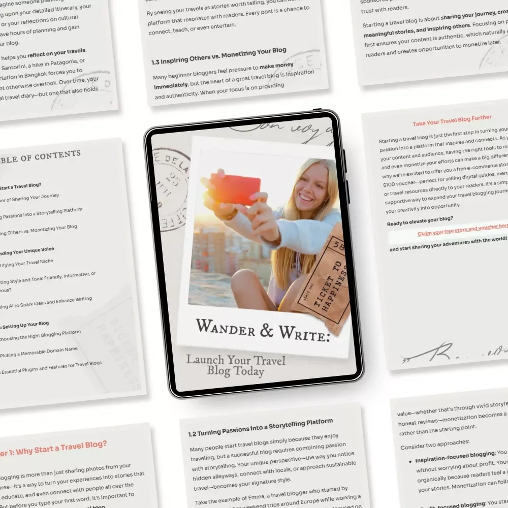 Wander & Write: Launch Your Travel Blog Today - How to Start a Travel Blog eBook