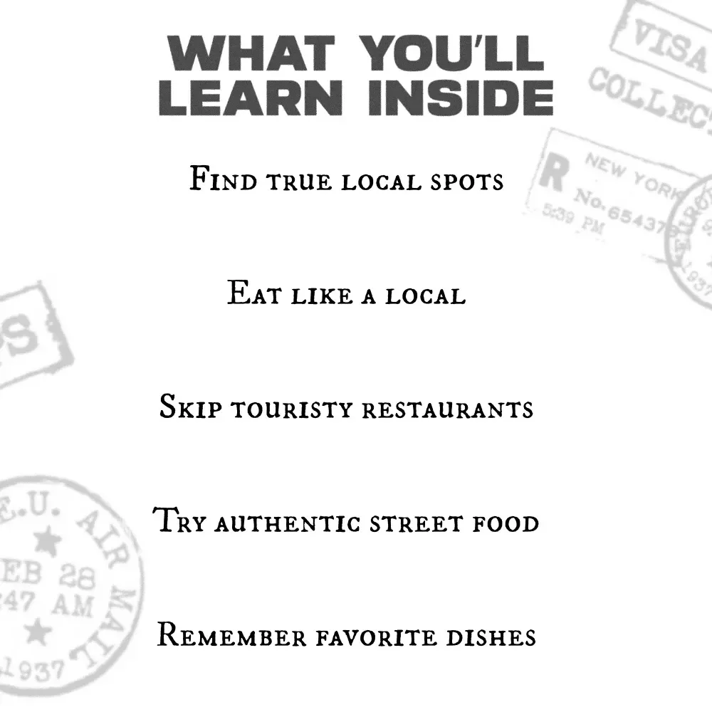 Taste Like a Local: Authentic Food Adventure Checklist | Digital Travel Food Guide for How to Find Authentic Local Food | Explore Real Cuisine Anywhere You Go