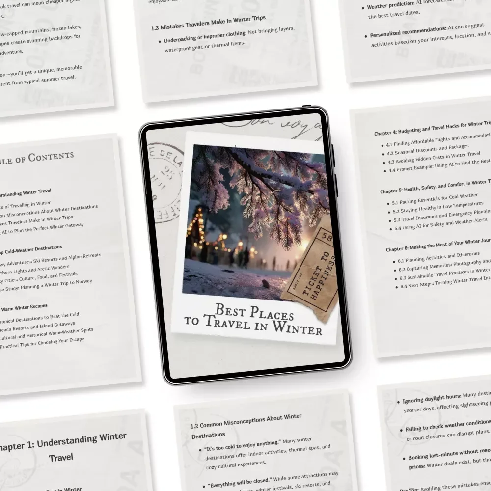 Best Places to Travel in Winter | Digital eBook | Discover Dreamy Destinations, Warm Escapes & Budget Travel Hacks | Perfect Guide for Winter Wanderlust